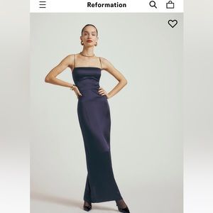 NEW Reformation Frankie blue silk dress. Size 2P (petite). Sold out online.